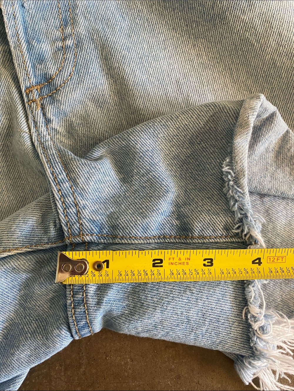 Universal Thread Light Blue Distressed Button-Front Denim Shorts - Picture 5 of 5
